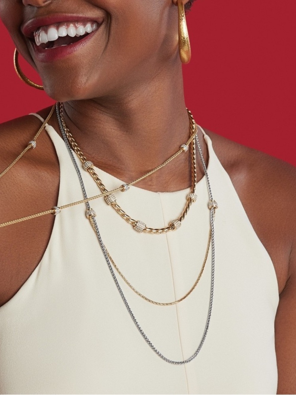 Meridian Petite Two Tone Double Necklace